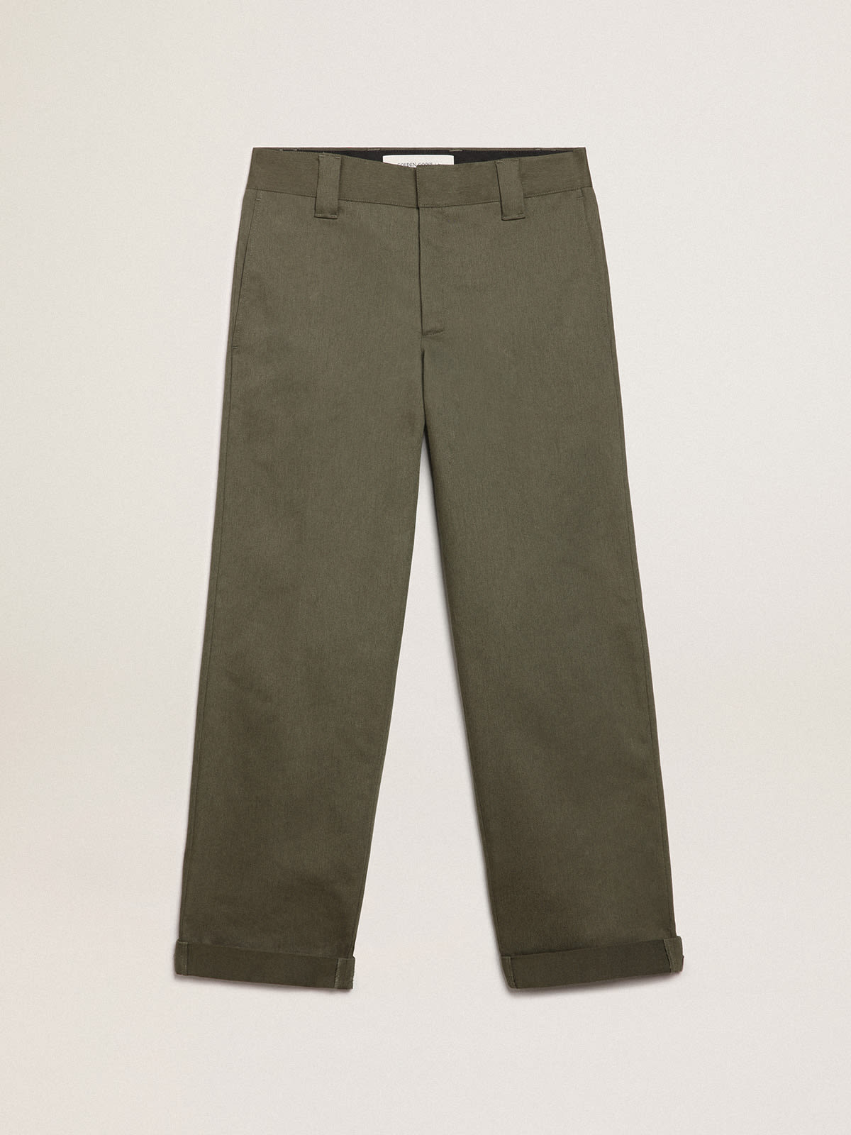 Golden Goose - Pantalone chino Golden Collection color verde militare in 