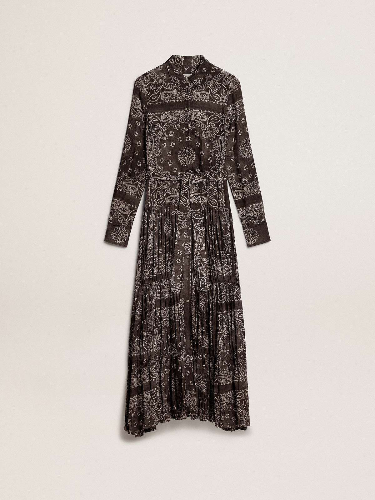 Golden Goose - Anthracite-gray shirt dress with paisley print in 