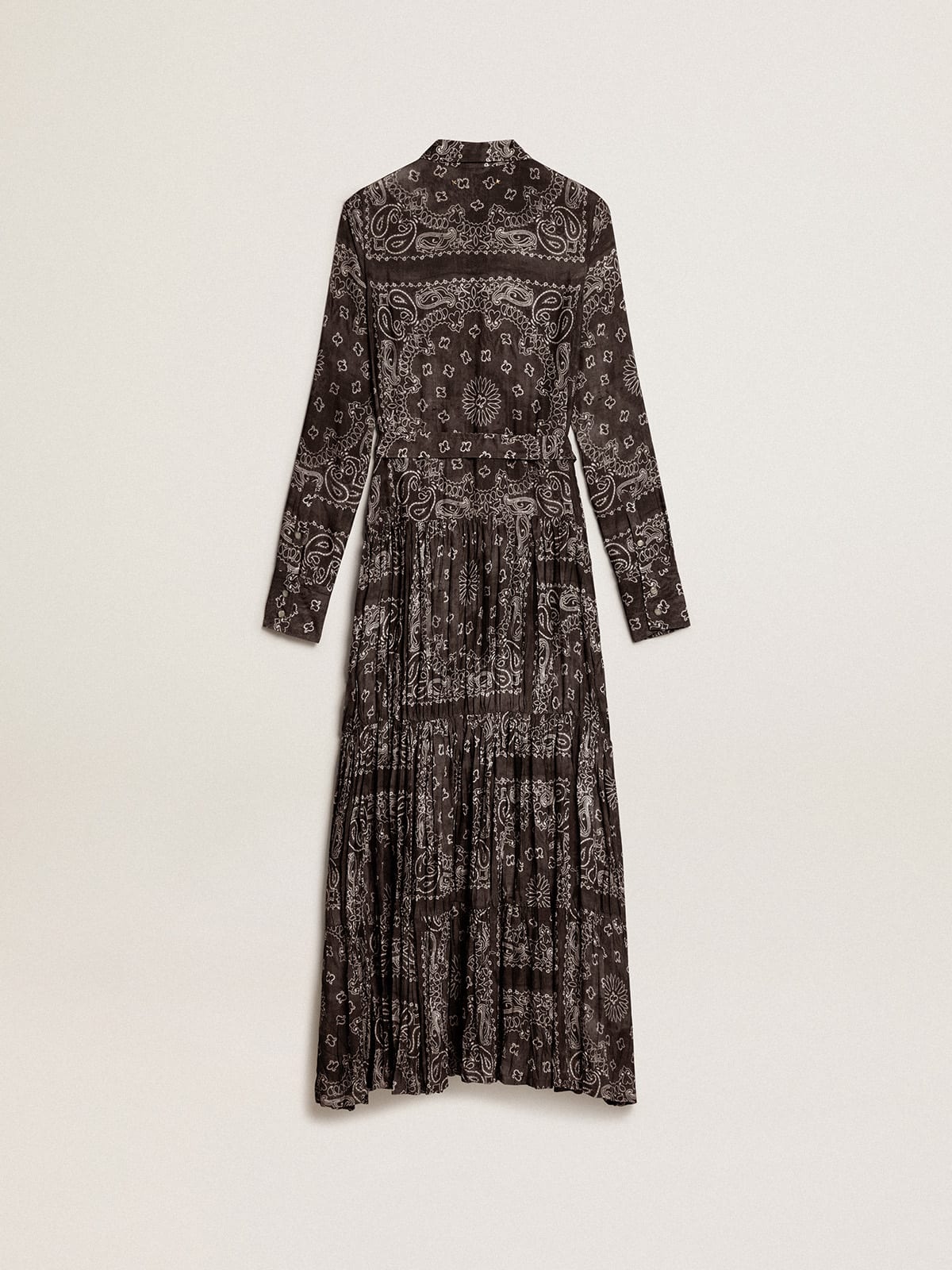 Golden Goose - Anthracite-gray shirt dress with paisley print in 