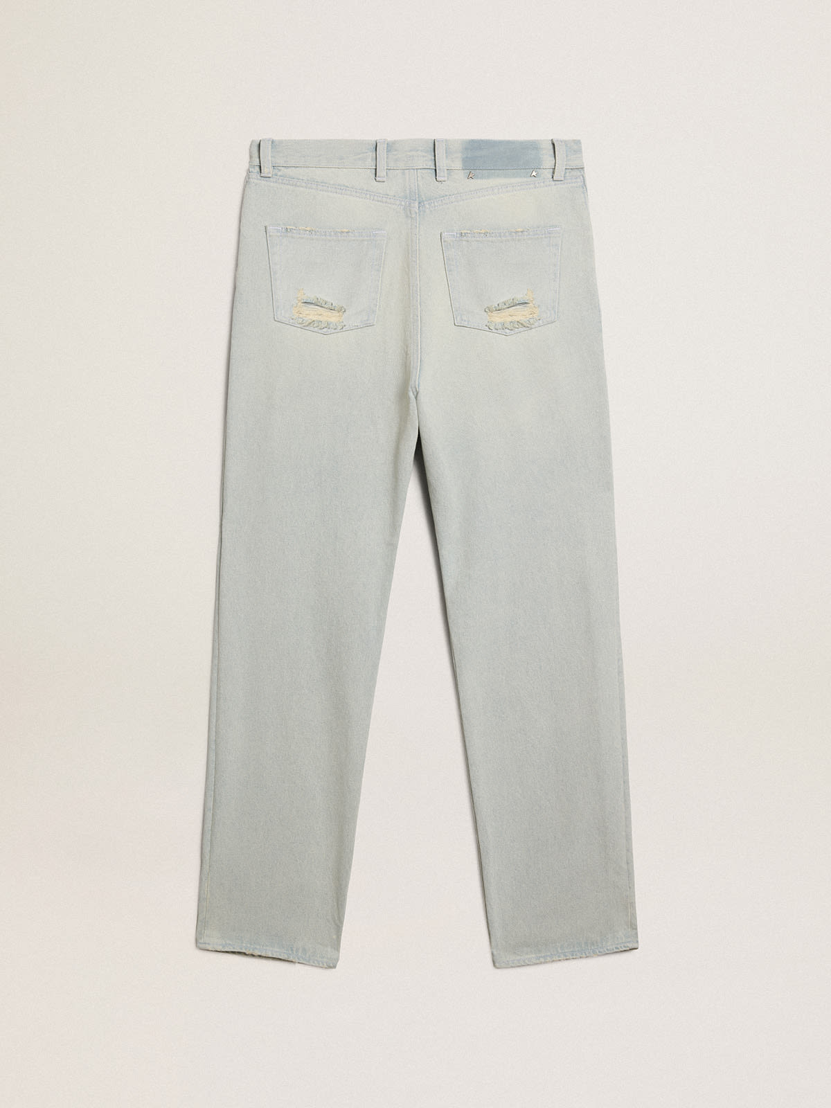 Golden Goose - Jeans bleached da donna con cristalli cabochon in 