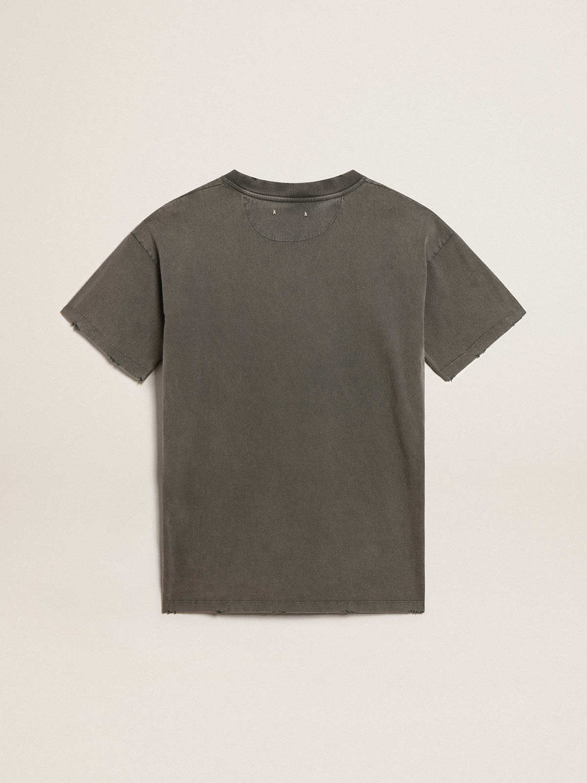 Women's gray T-shirt dress with distressed treatment | Golden Goose