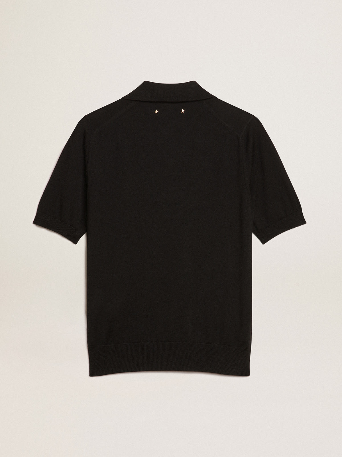 Golden Goose - Women’s polo shirt in black merino wool in 