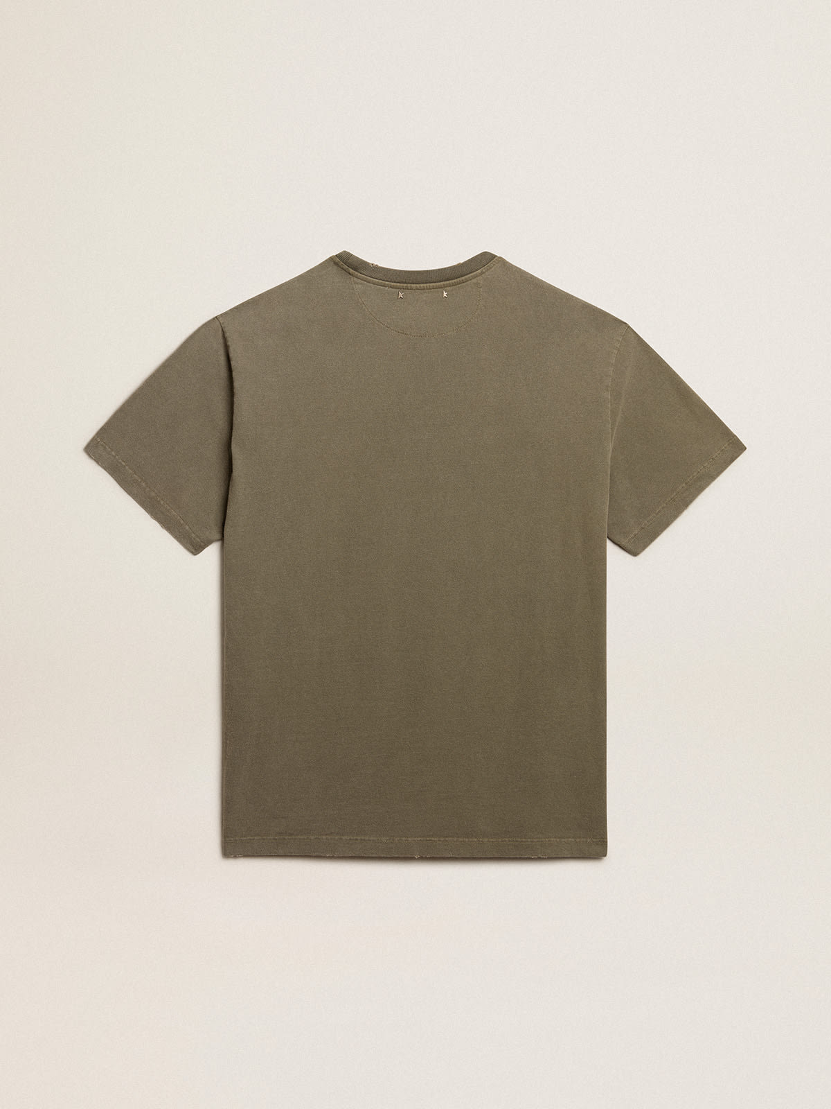 Golden Goose - Olive-green regular-fit T-shirt with Golden lettering on the front in 