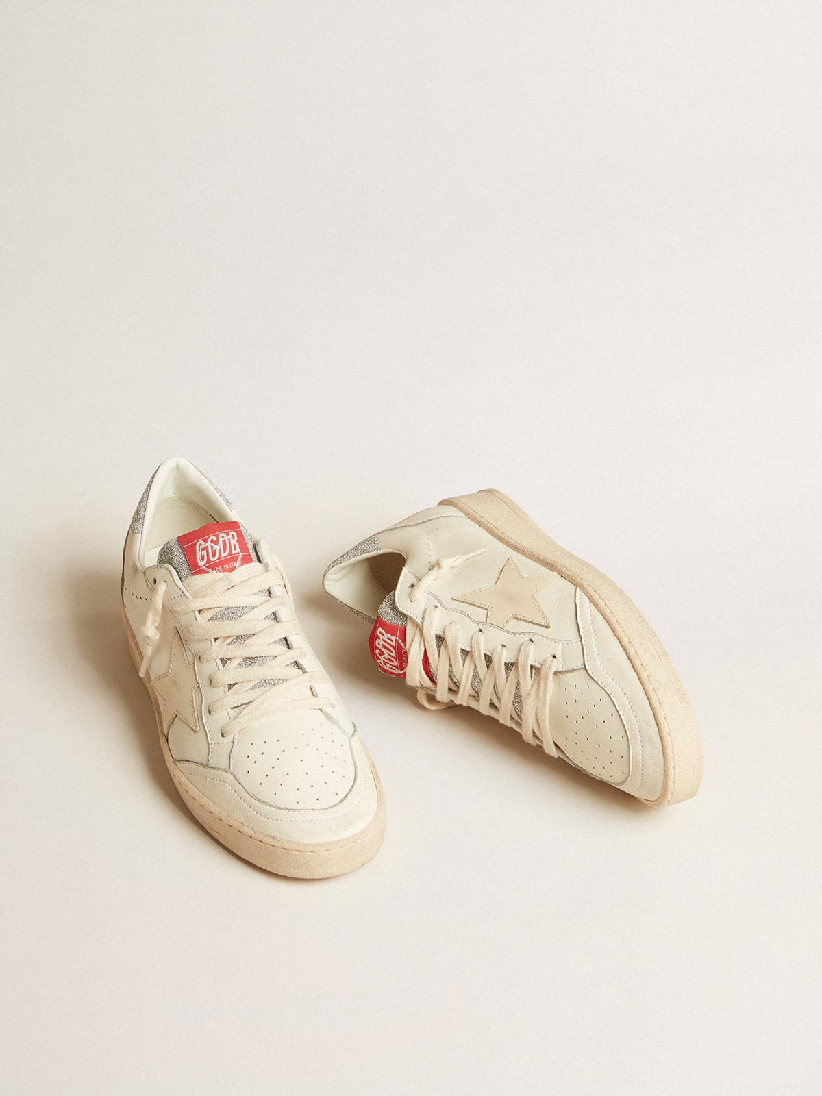Golden Goose - Men’s Ball Star LTD in nappa with white star and crystal heel tab in 