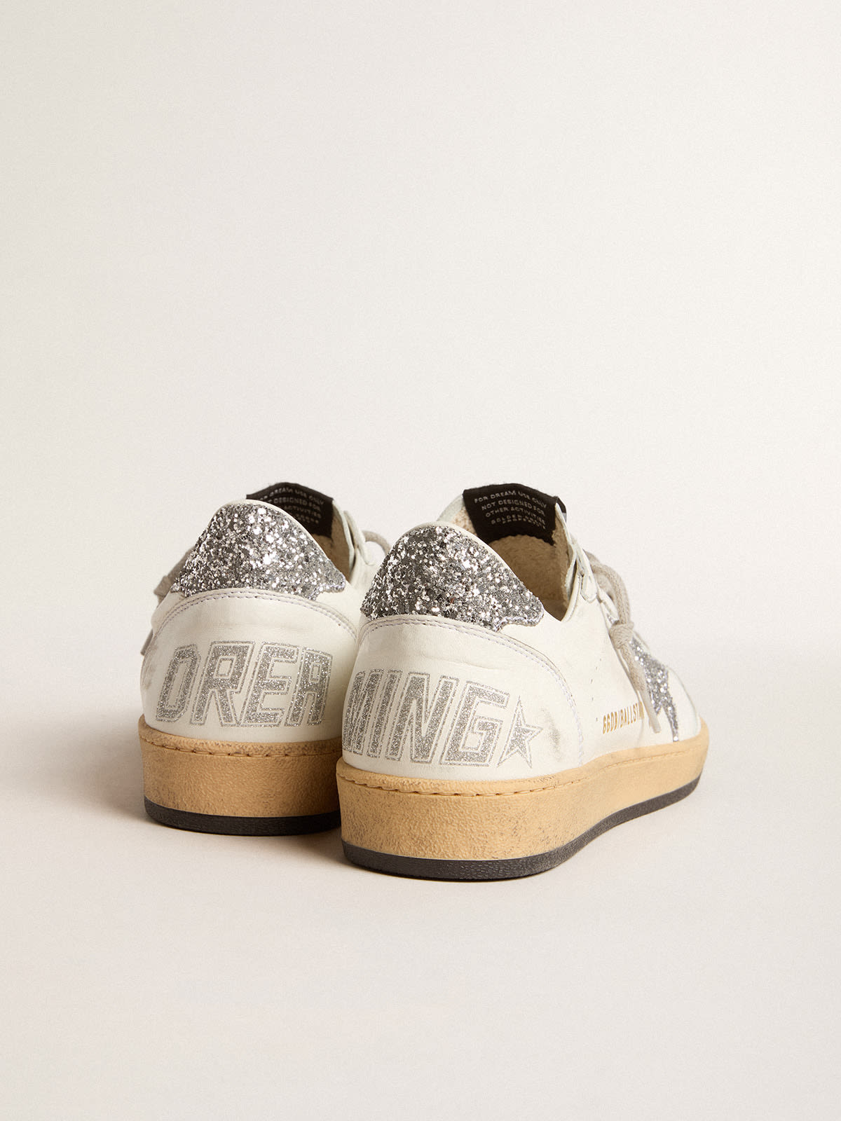 Ball Star Junior in glitter with ice-gray suede inserts