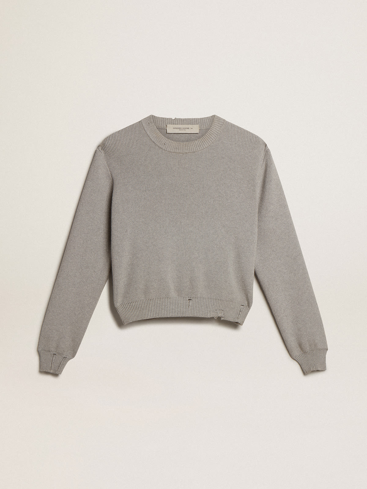 Golden Goose - Women's round-neck sweater in gray cotton in 