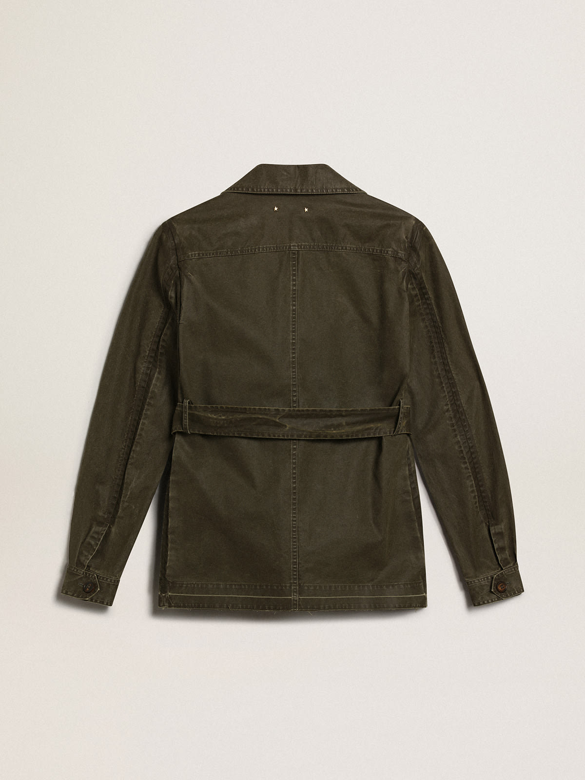 Golden Goose - Men's safari jacket in military green canvas in 