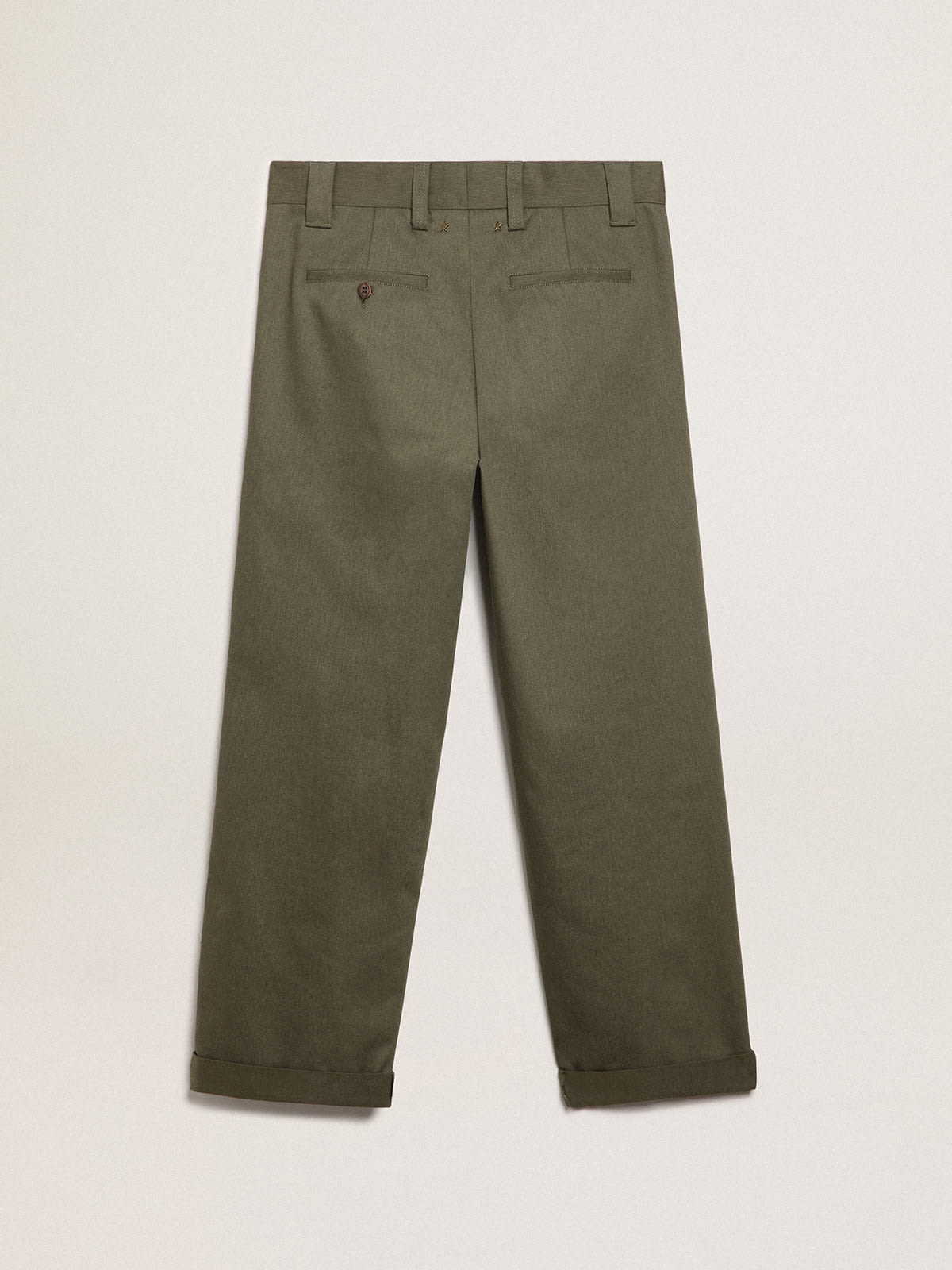 Golden Goose - Pantalone chino Golden Collection color verde militare in 