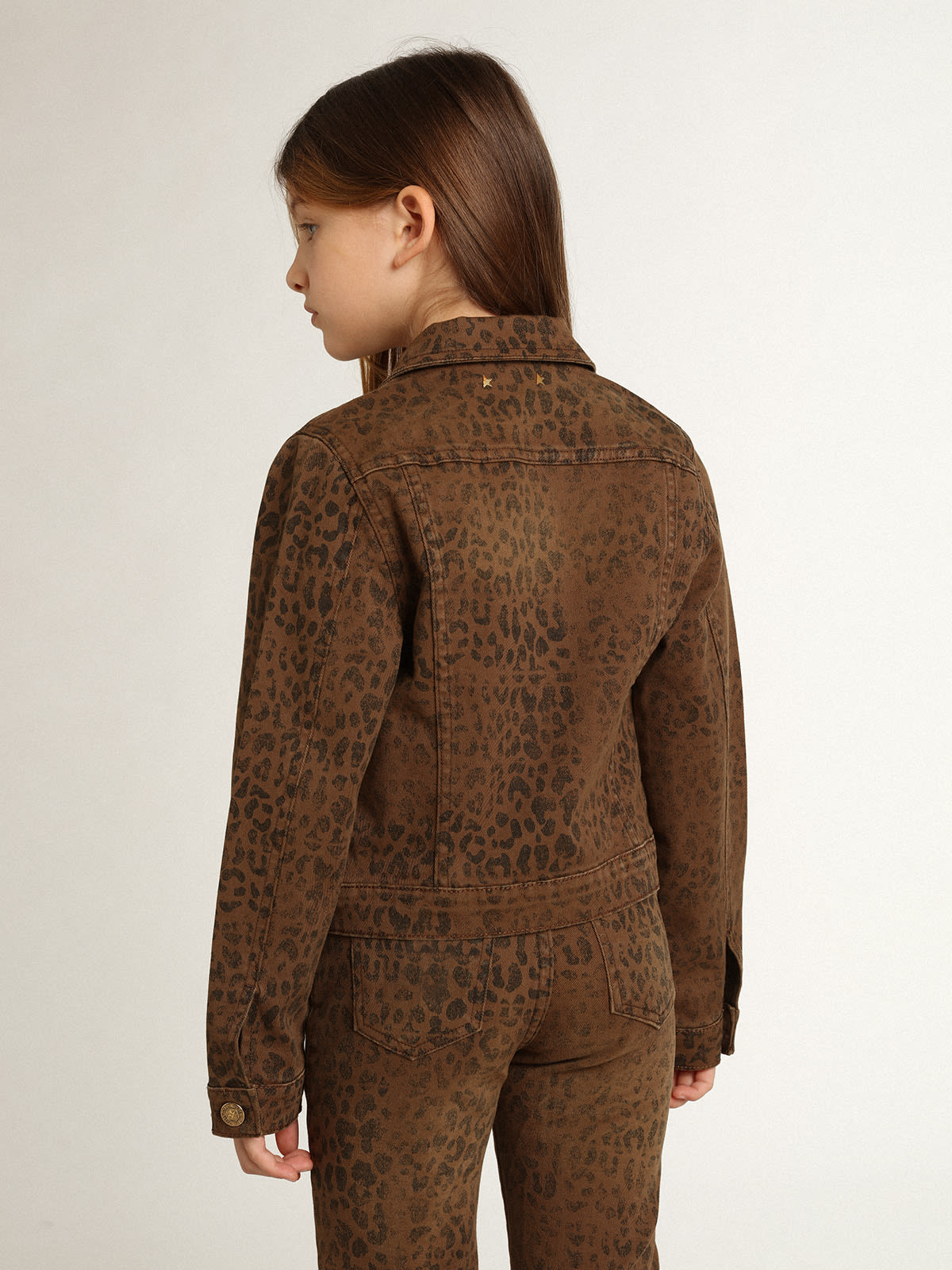 Golden Goose - Girls’ cotton jacket with jacquard animal print in 