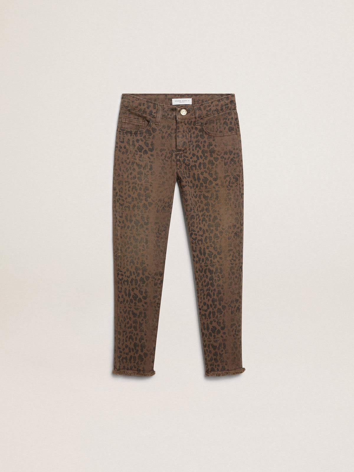 Golden Goose - Calça jeans skinny infantil feminina com estampa animal print in 