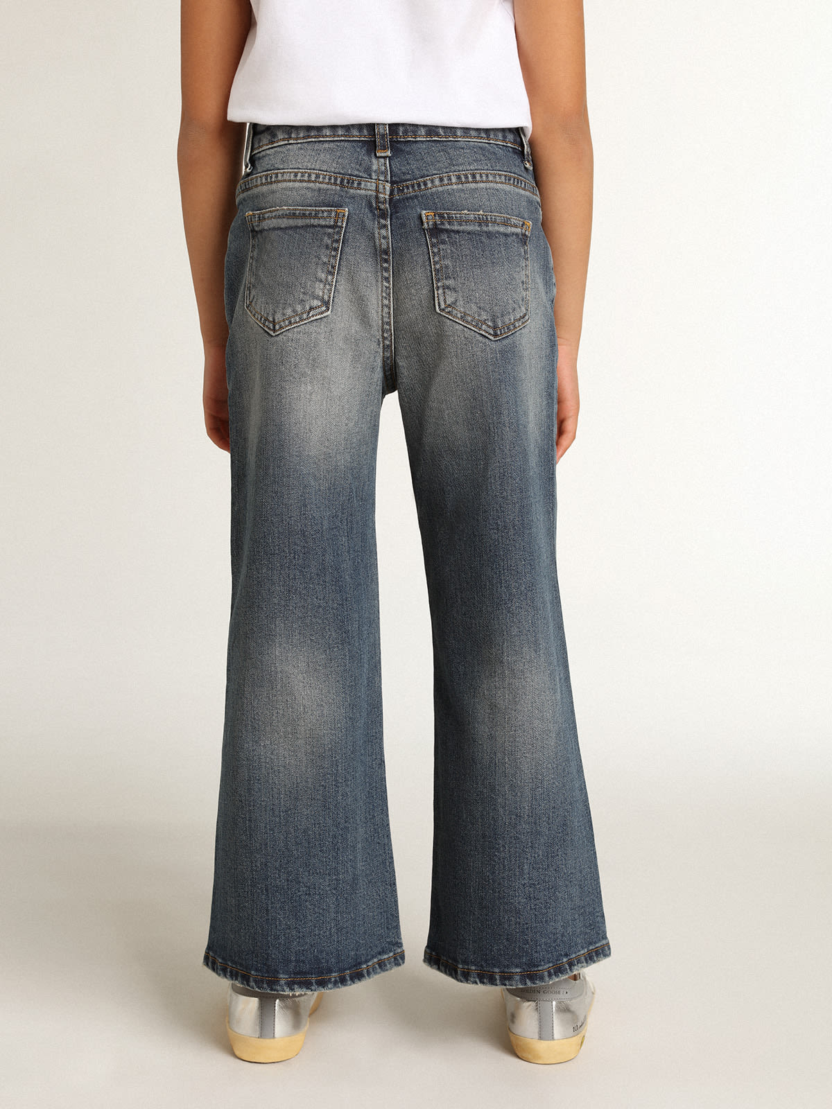 Golden Goose - Calça jeans perna larga de sarja azul denim in 