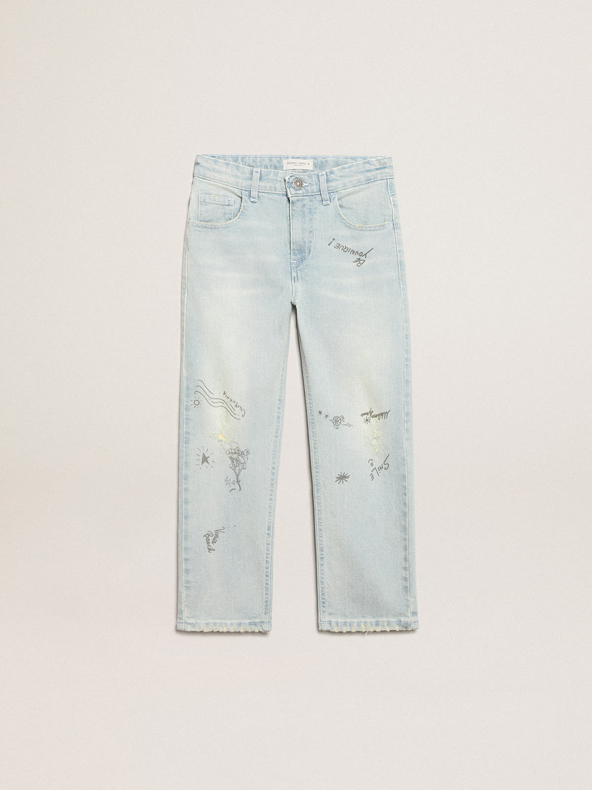 Golden Goose - Bleached-Jeans mit Distressed-Finish für Jungen in 
