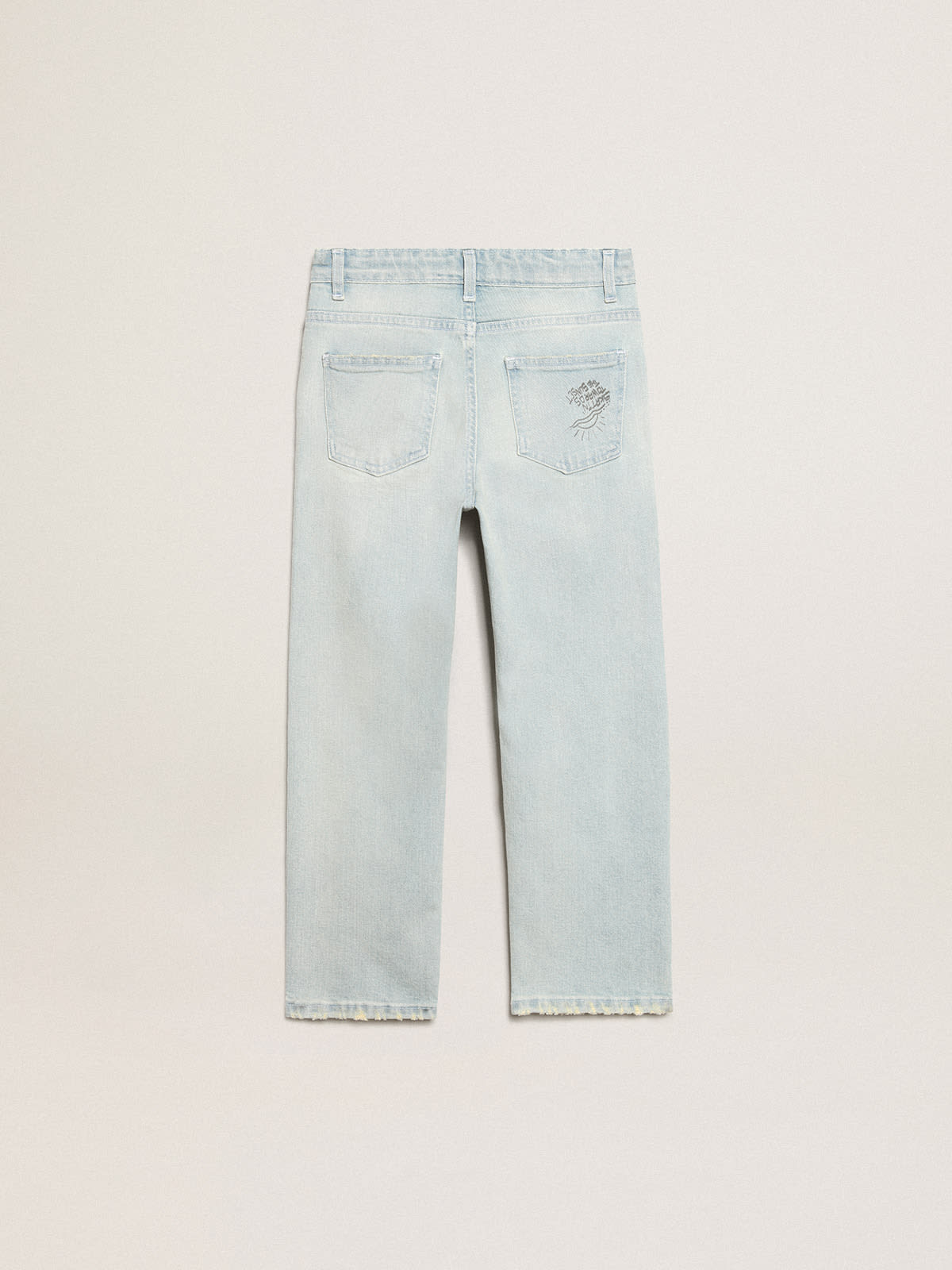 Golden Goose - Boys’ bleached jeans with distressed treatment in 