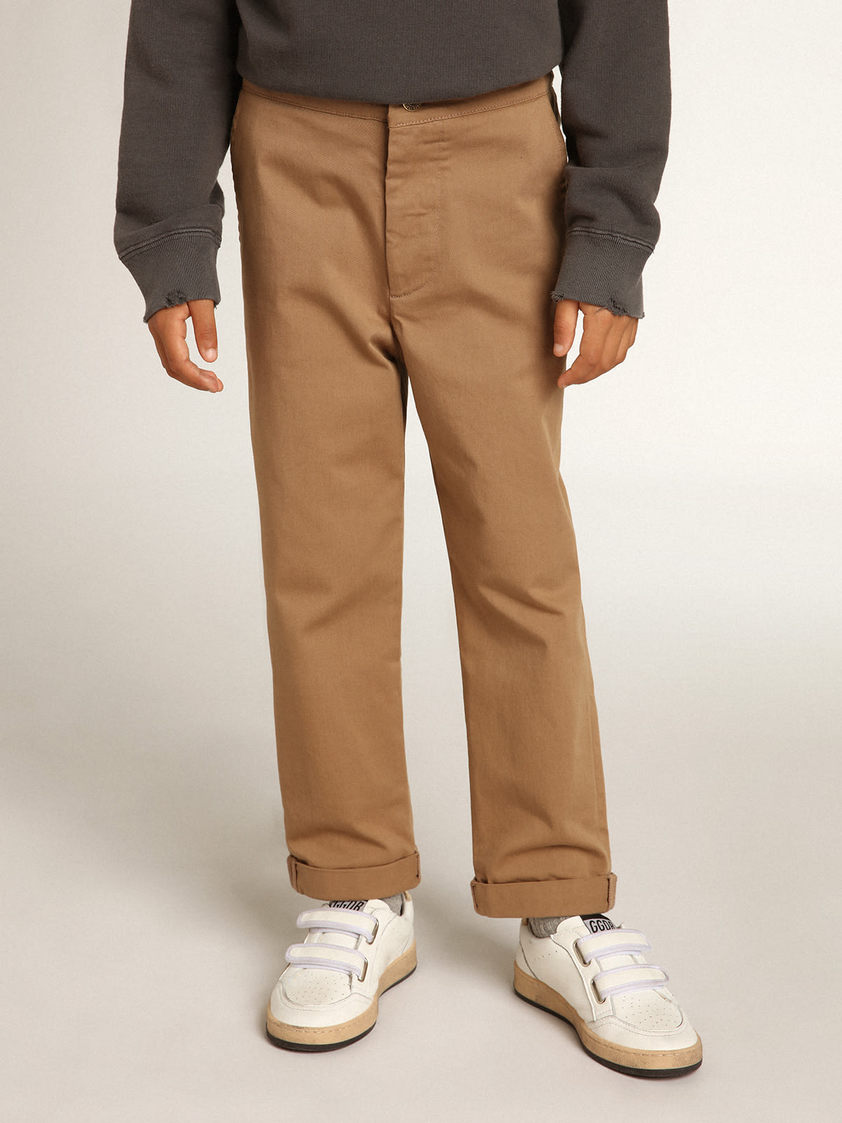 Golden Goose - Boys’ chinos in caramel cotton in 