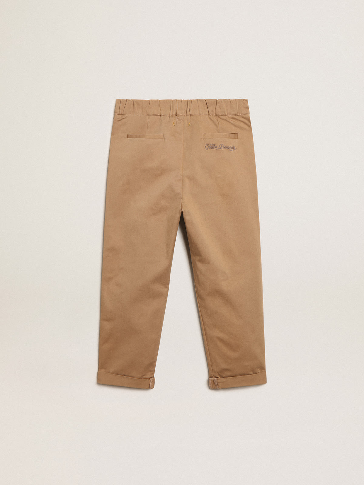 Boys' chinos in caramel cotton