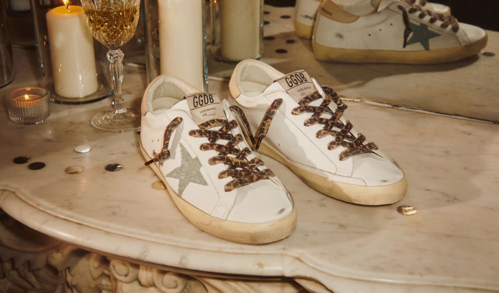 Women's Super-Star sneakers with gold foxing