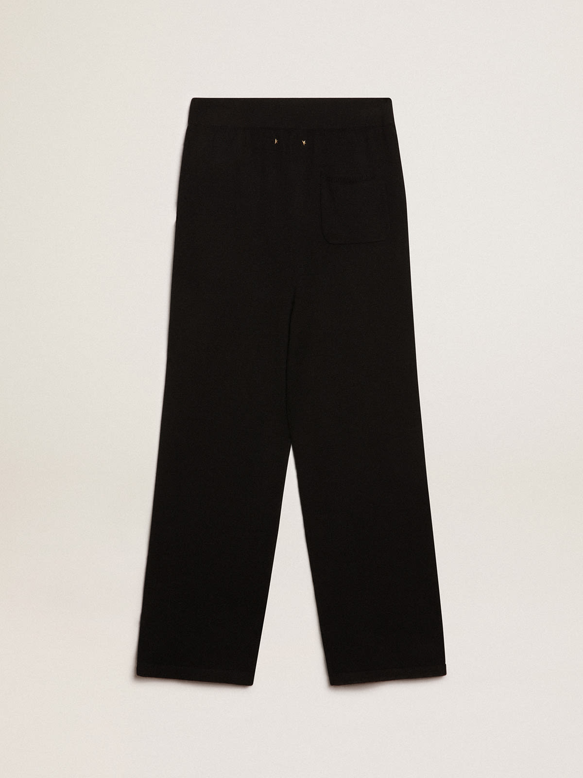 Pantalón jogger de mujer en mezcla de cachemira de color negro